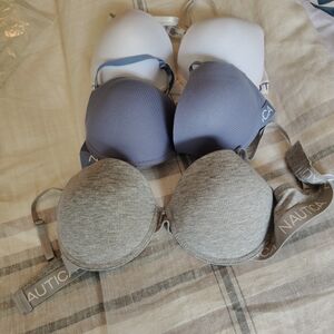 Nautica Gray and Blue Bra Set
